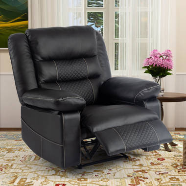 Oversized black best sale leather recliner